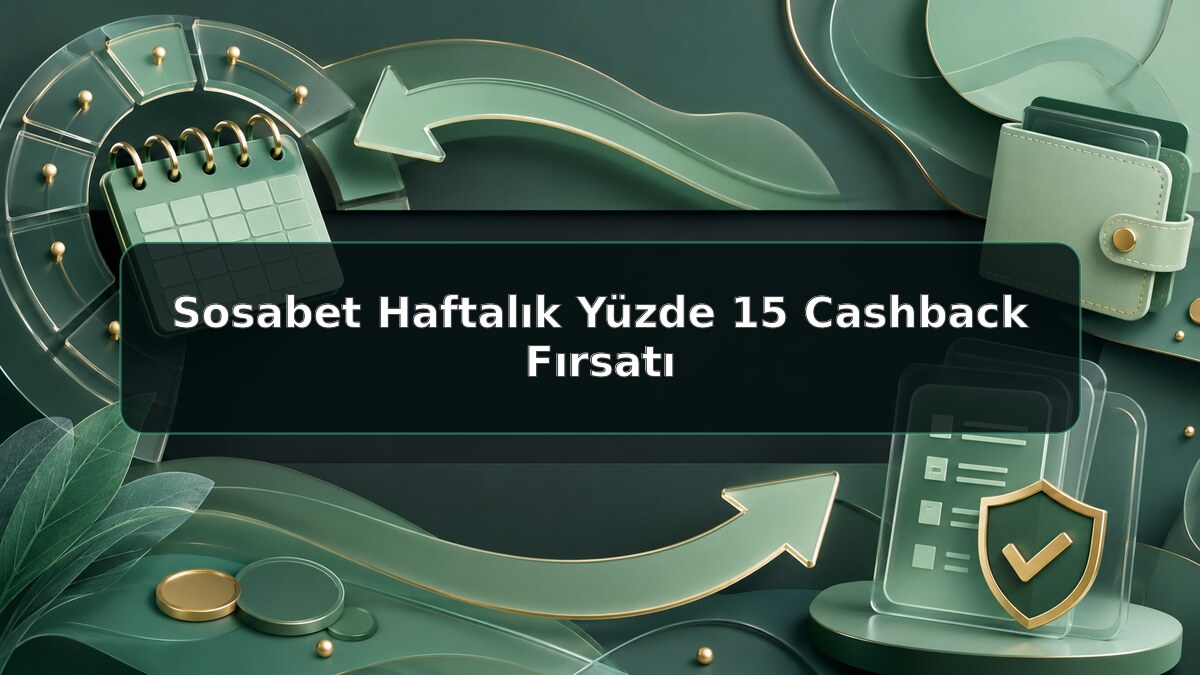 Sosabet Haftalık Yüzde 15 Cashback Fırsatı için Sosabet bilgilendirme görseli